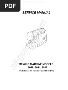 Janome 2049 Sewing Machine Service Manual
