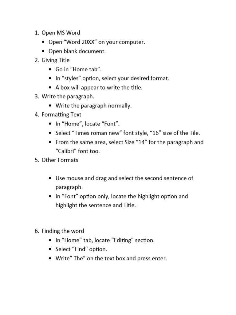 MS Word Formatting Guide | PDF | Home & Garden