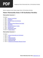 Materi Pelajaran Matematika Kelas Iv SD Semester 1 Kurikulum Merdeka | PDF