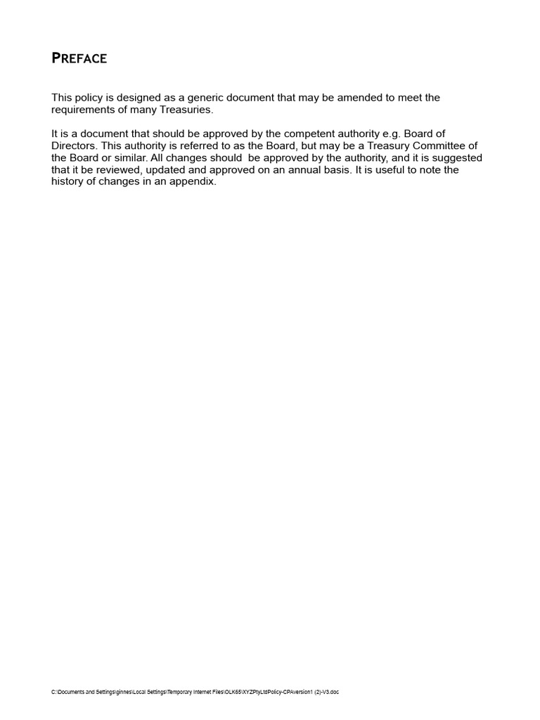 Treasury Policy Examples