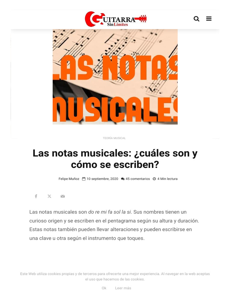Notas musicales_ ¿cuáles son y cómo se escriben_ | Descargar gratis PDF ...
