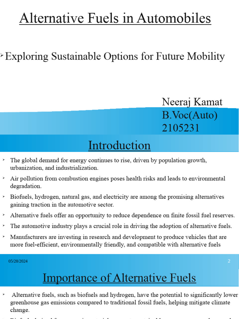Importance of Alternative Fuels in Autos | PDF | Electric Vehicle ...