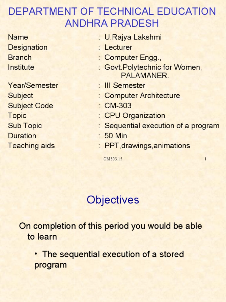 CM 303 | PDF | Central Processing Unit | Computer Science