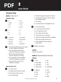 Impact Grammar Book Level 3 Answers