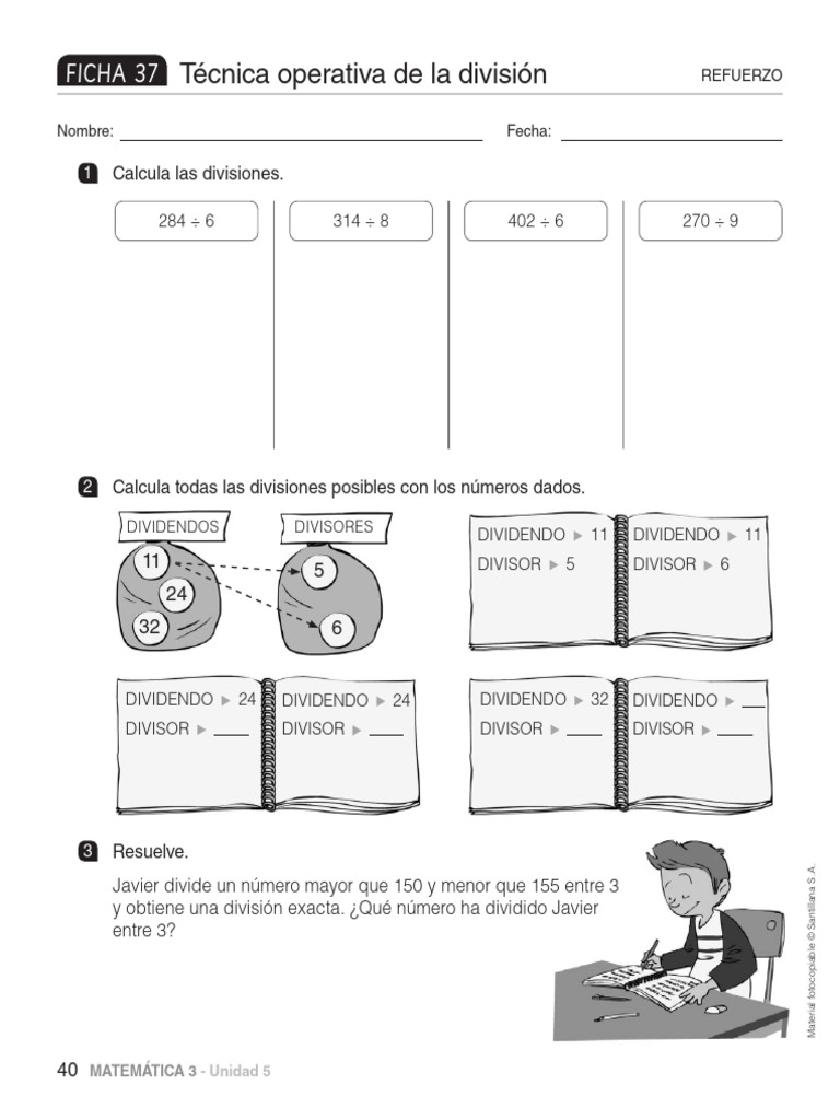 Ejercicios de Divisiones Matemáticas | PDF
