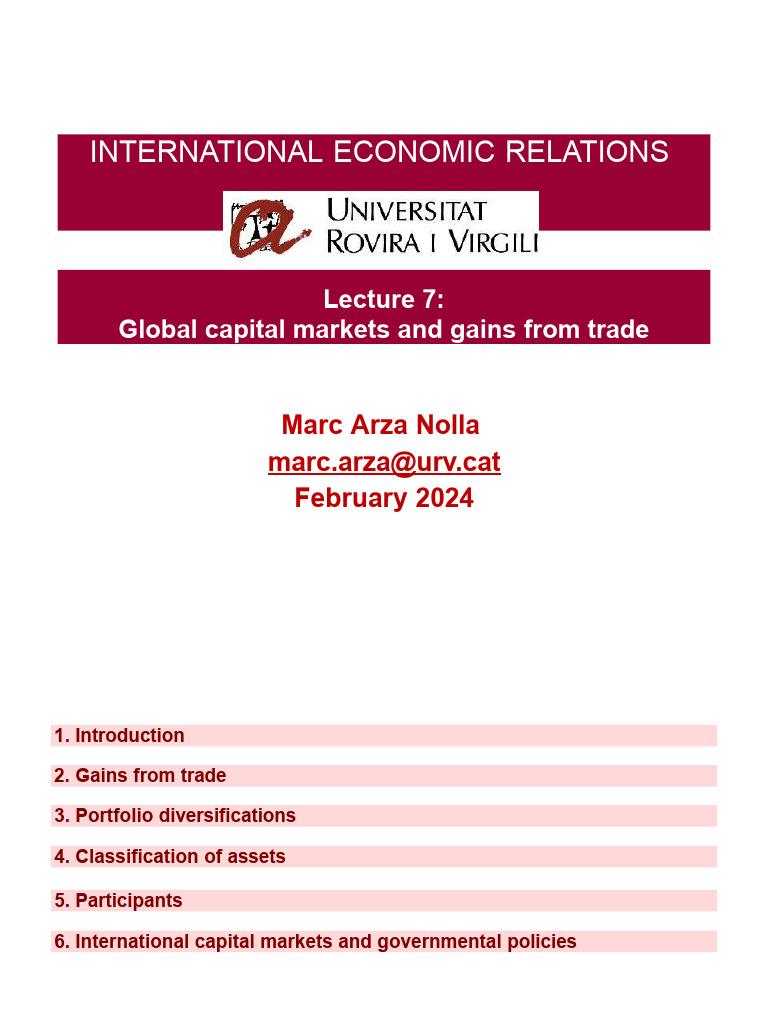 Mercados de Capitales Internacionales y Comercio | PDF | Bancos ...