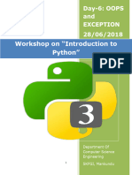 Python Workshop-Day6