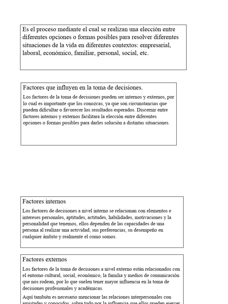 Factores Clave en la Toma de Decisiones | PDF