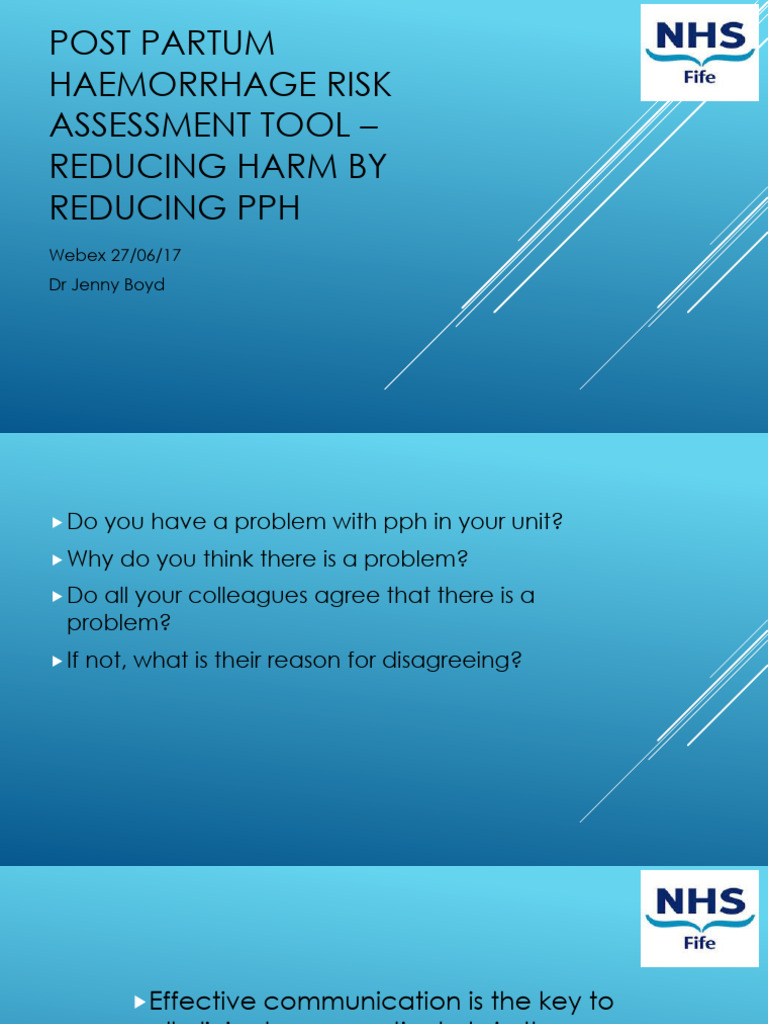 Postpartum Hemorrhage Risk Assessment Tool | PDF | Childbirth | Risk