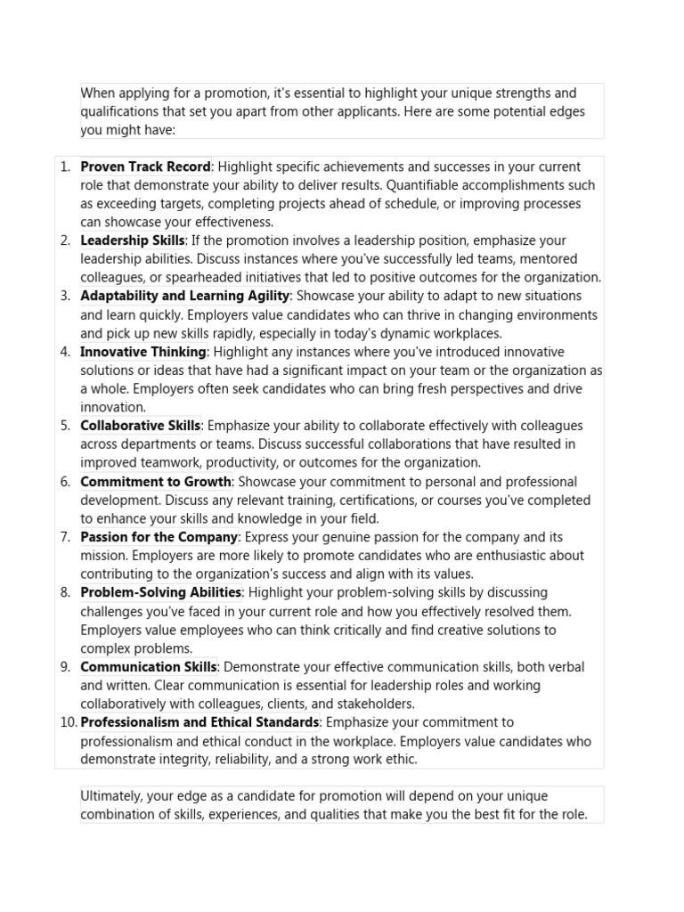 When Applying For A Promotion | PDF | Leadership | Employment
