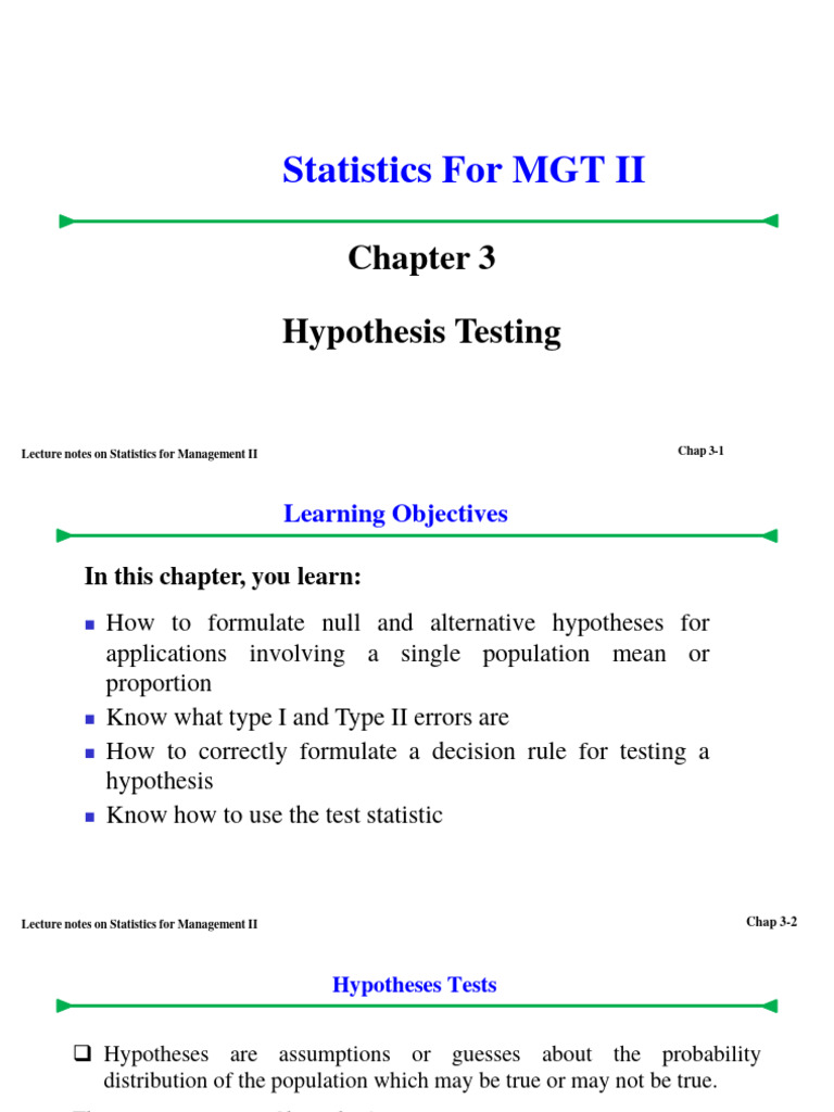 Hypothesis Testing Overview and Examples | PDF | Statistical ...