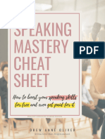 Speaking Mastery FREE Cheat Sheet