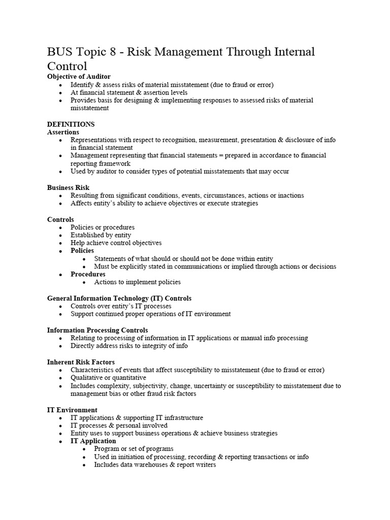 bus-100-topic-8-notes-pdf-internal-control-risk