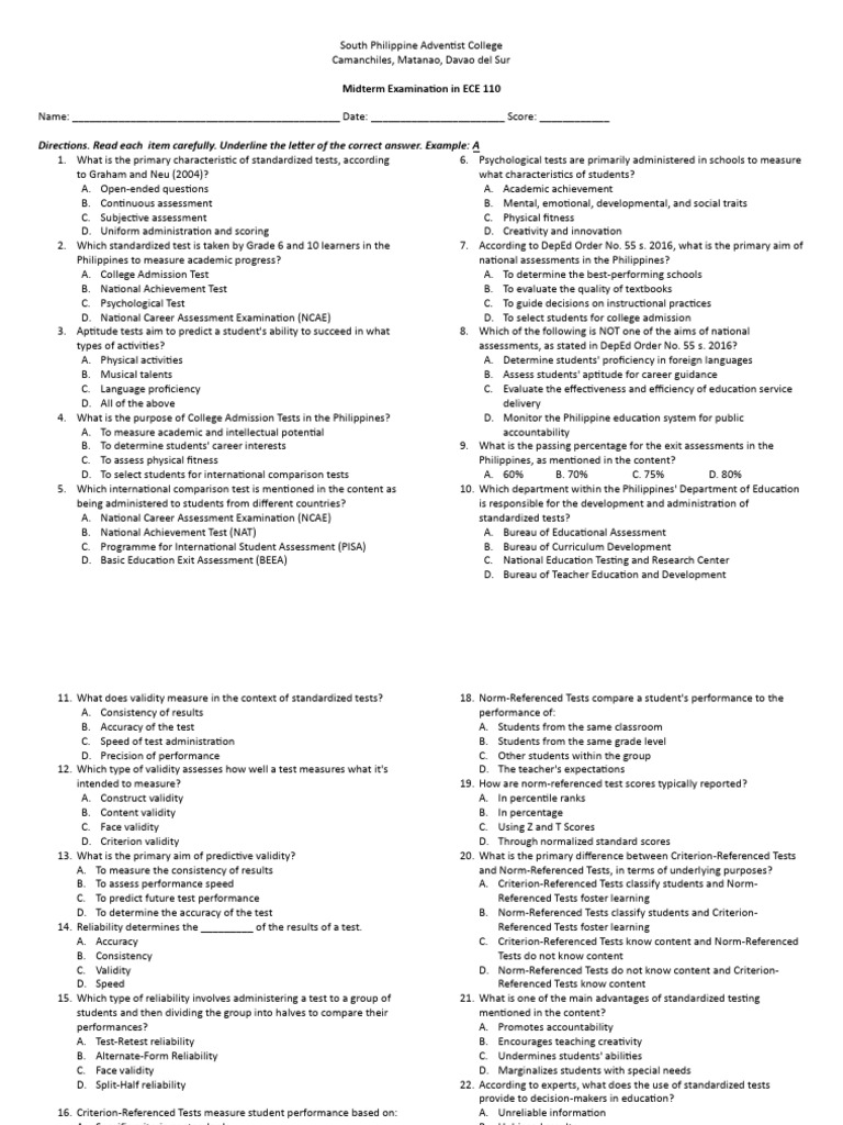 ECE 110 Midterms | Download Free PDF | Standardized Tests | Educational ...