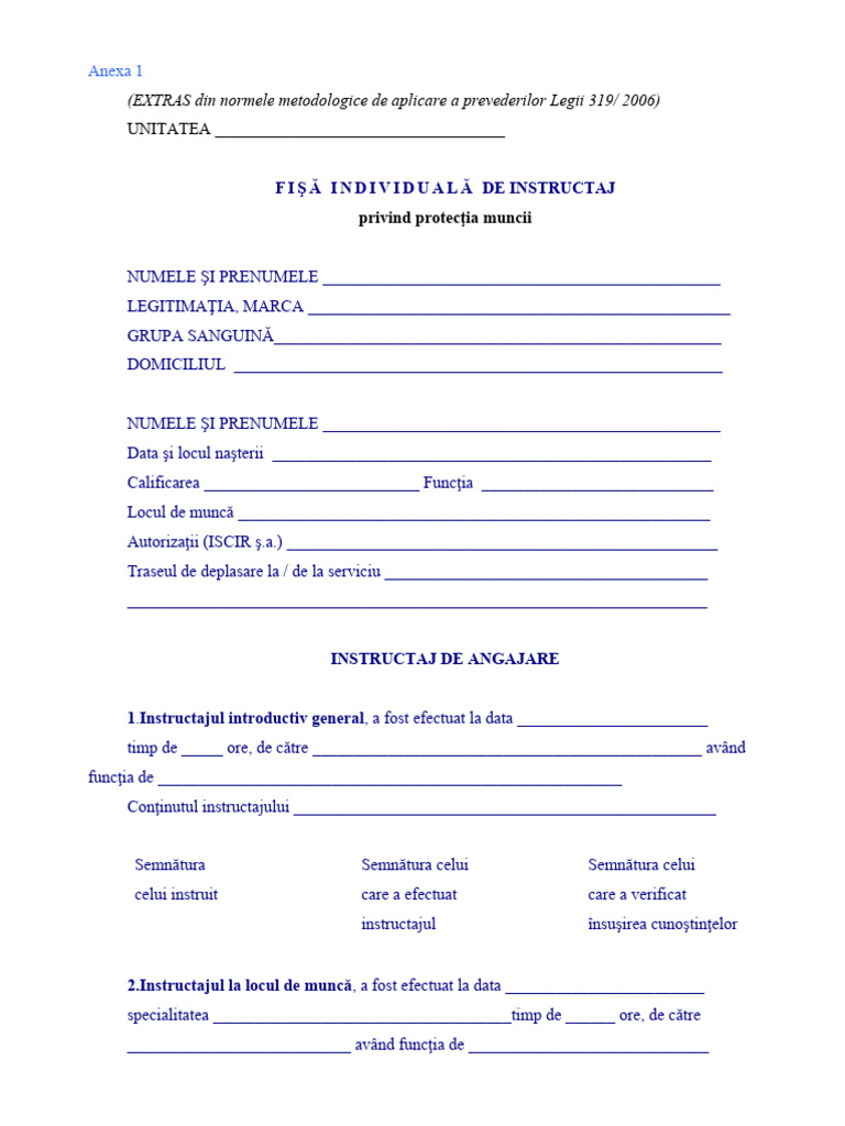 FD Exemple Fise de Instructaj | PDF