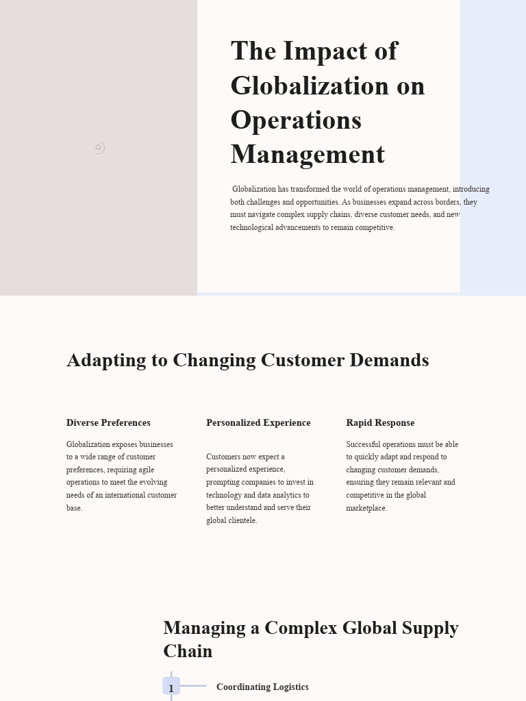 The Impact of Globalization On Operations Management | PDF | Supply ...