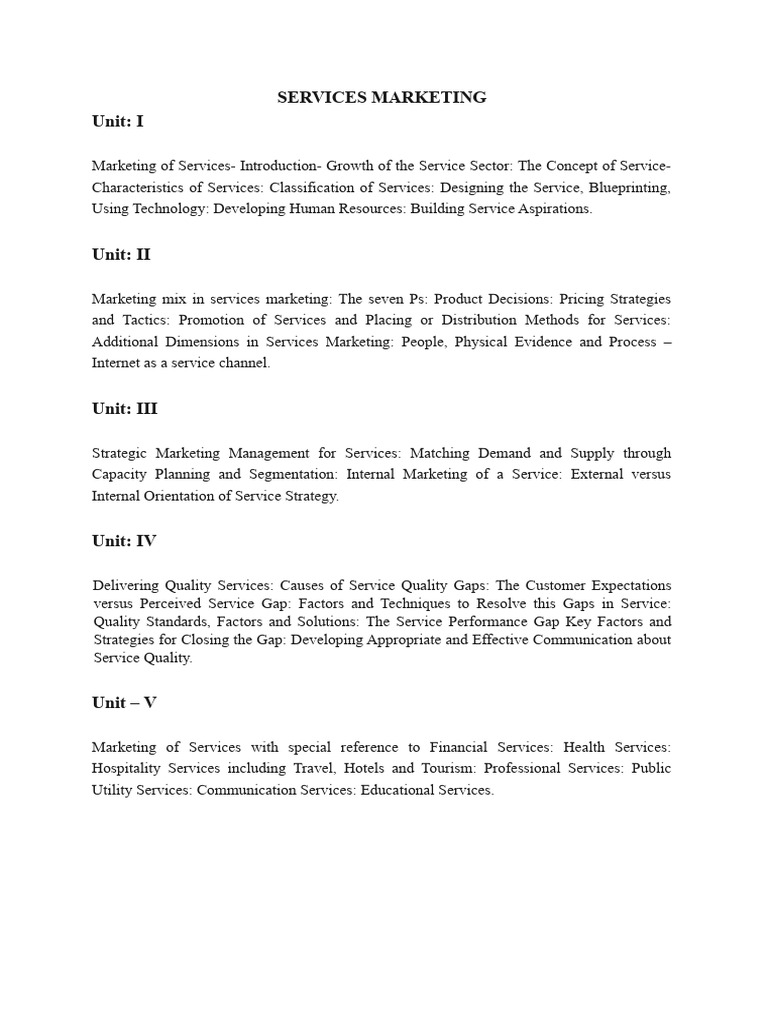 Service marketing bba notes pdf marketing brand