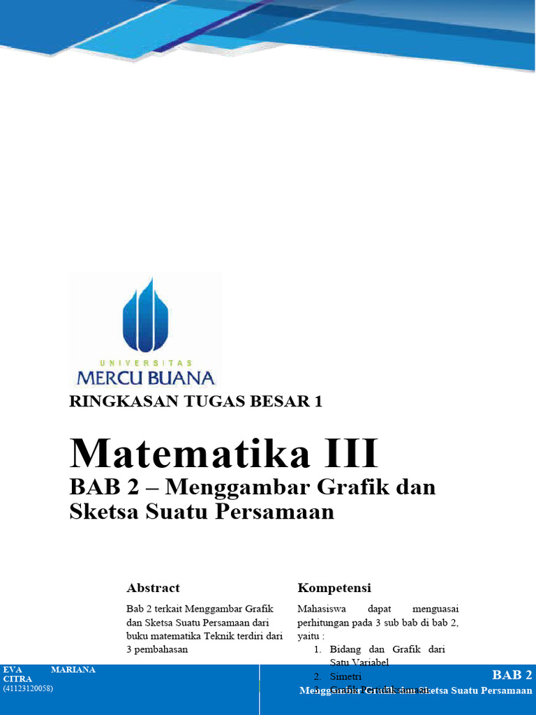 MODUL MATEMATIKA 3 - BAB 2 - Eva Mariana Citra - 41123120058 | PDF