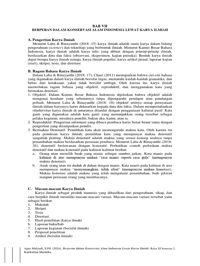 Karya Ilmiah dan Konservasi Alam Indonesia | PDF | Karier ...