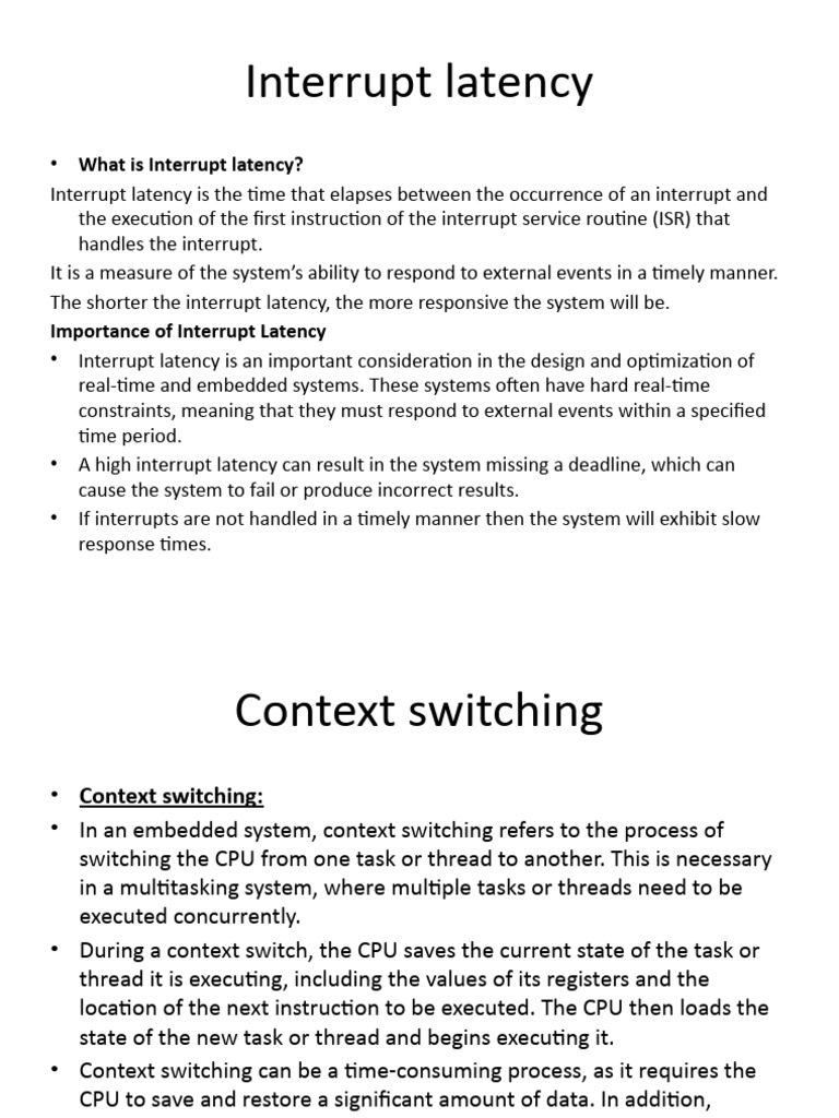 Understanding Interrupt Latency in Embedded Systems | PDF | Embedded ...