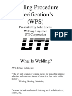 Welding Procedure Specification WPS