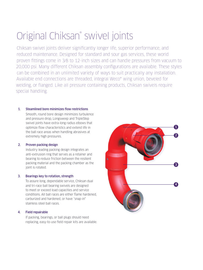 Chiksan Swivel Joints Product Sheet v1 | PDF | Steel | Alloy
