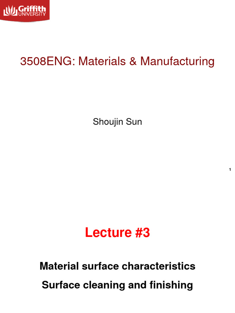 Lecture3-Surface Cleaning | PDF | Microscope | Surface Roughness