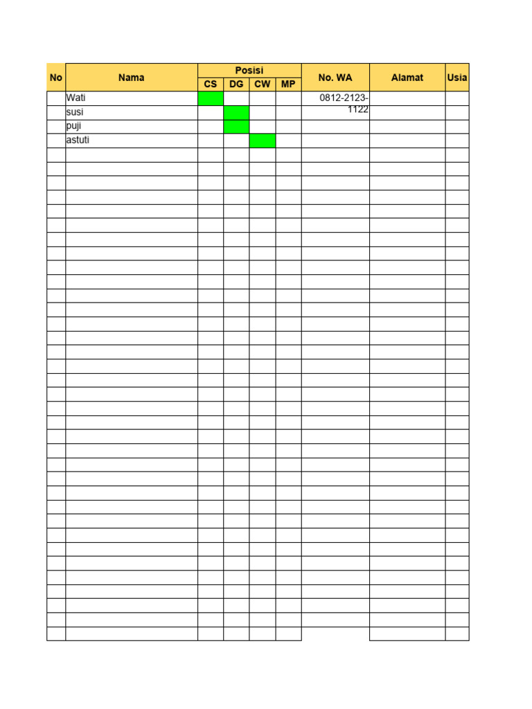 Rekap Hasil Seleksi Karyawan Baru | PDF