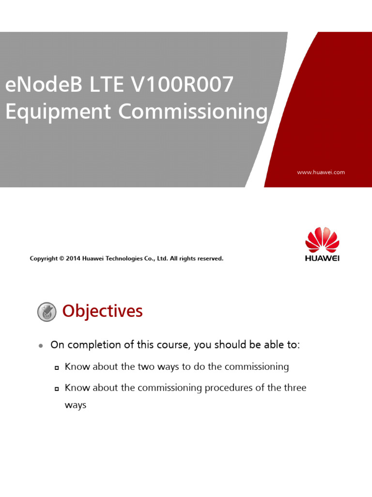 OEB205810 ENodeB LTE V100R007 Equipment Commissioning | PDF | Download ...