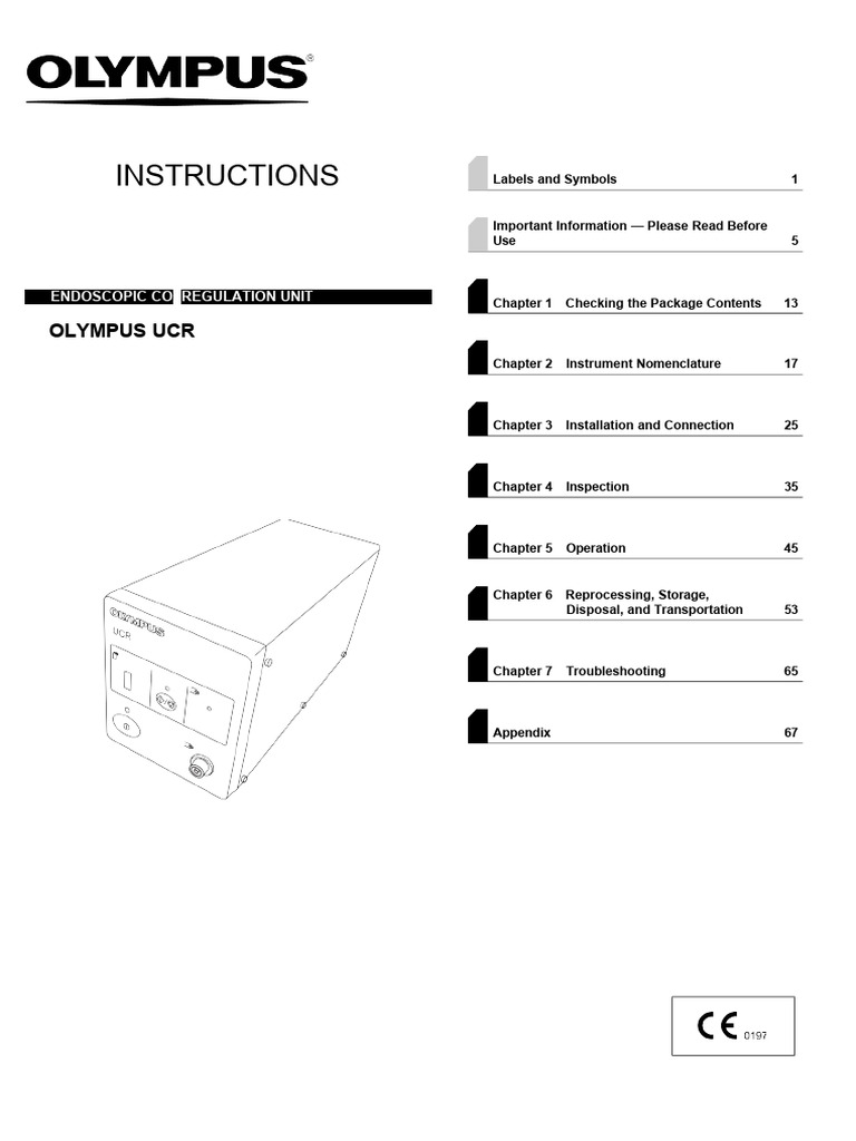 Olympus UCR CO2 Regulation Manual | PDF | Surgery | Endoscopy