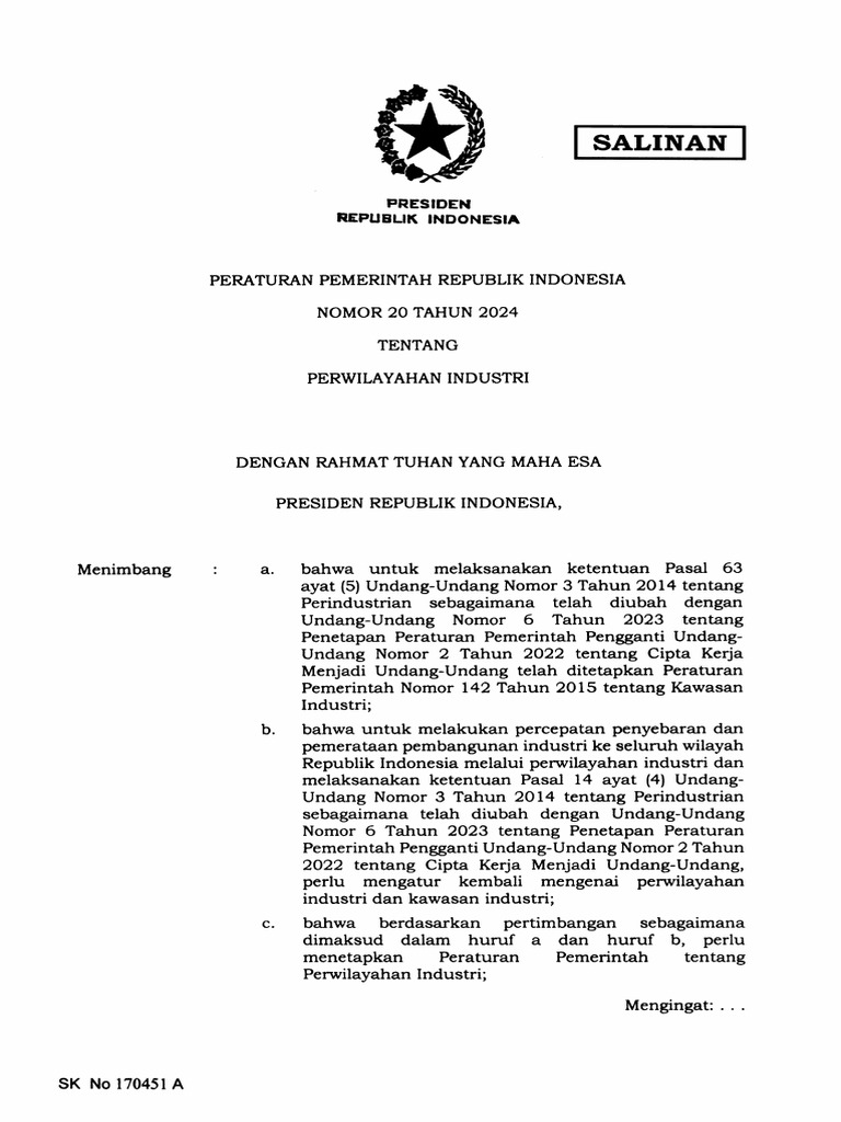Salinan Pp Nomor 20 Tahun 2024 Pdf
