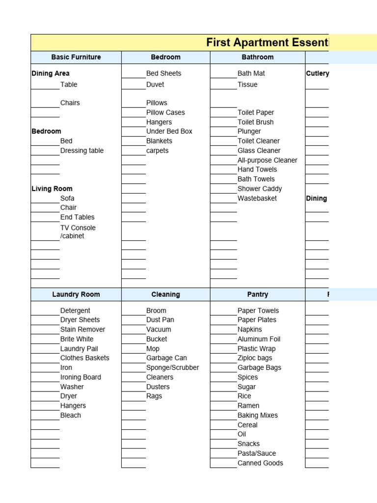 Snapshot of Hyers Household'S Apartment Renovation Checklist