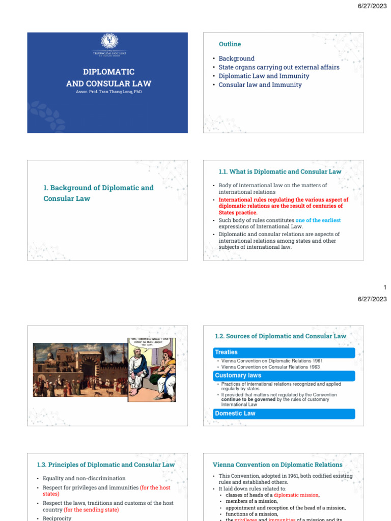 Overview of Diplomatic and Consular Law | PDF | Diplomatic Rank ...