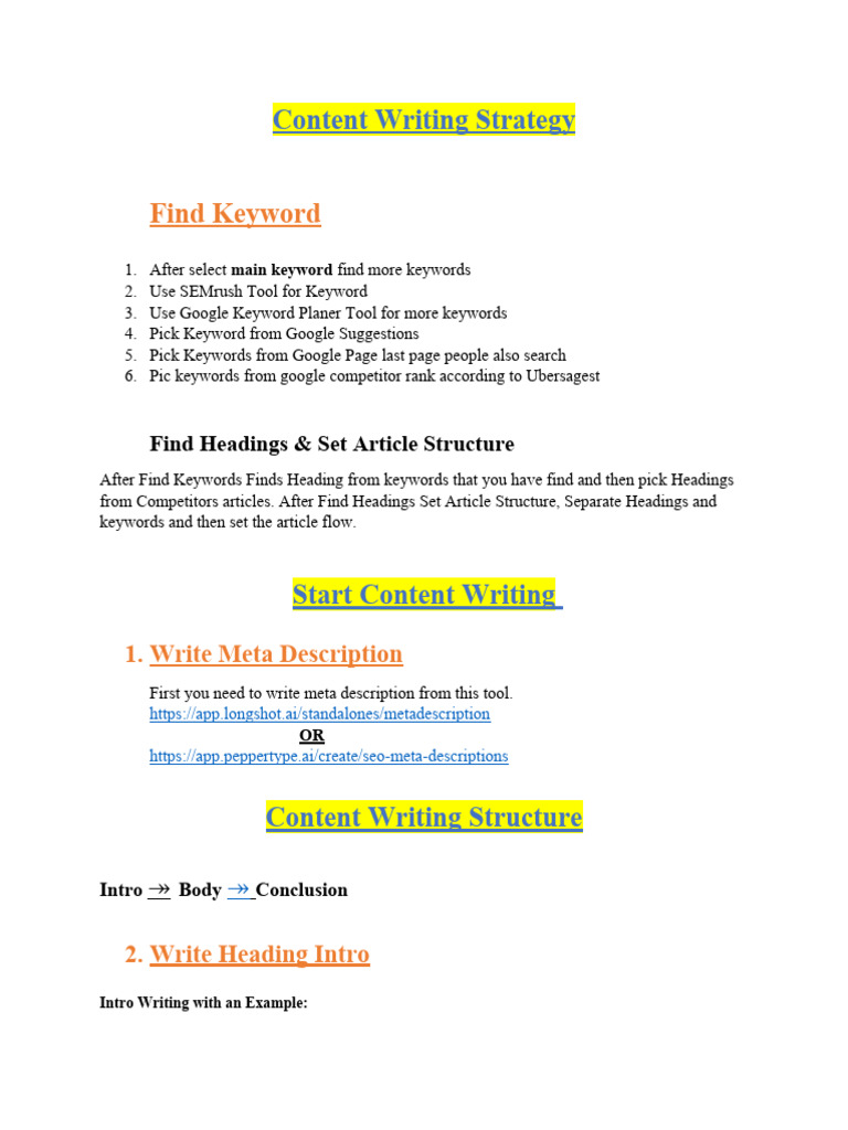 Content Writing Strategy Guide | PDF | Search Engine Optimization | Web 2.0