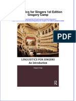 Download full ebook of Linguistics For Singers 1St Edition Gregory Camp online pdf all chapter docx 