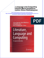 Full Ebook of Literature Language and Computing Polina Eismont Maria Khokhlova Mikhail Koryshev Elena Riekhakaynen Online PDF All Chapter