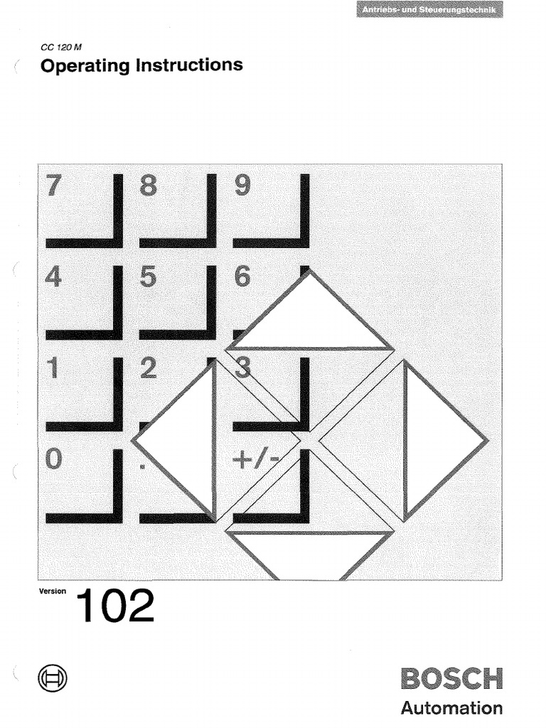Bosch: Operating Instructions | PDF | Numerical Control | Input/Output