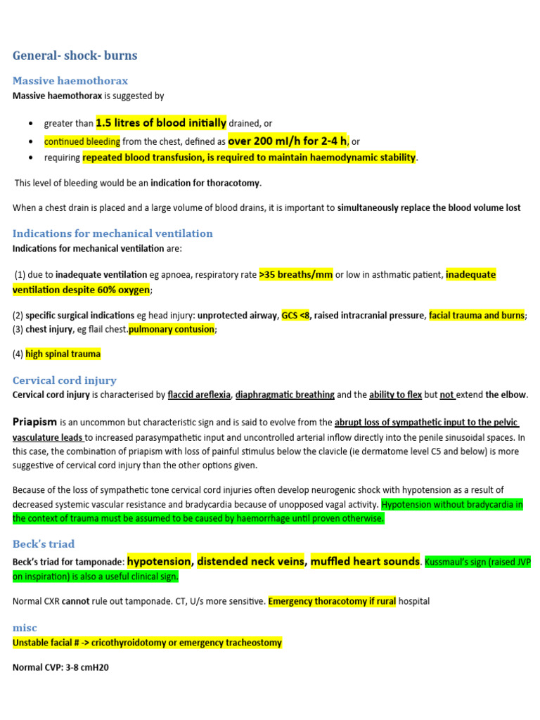 Pastest - Trauma - Docx Version 1 | PDF | Knee | Burn