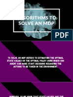 Algorithms To Solve An MDP