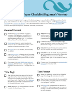 Beginner Student Paper Checklist