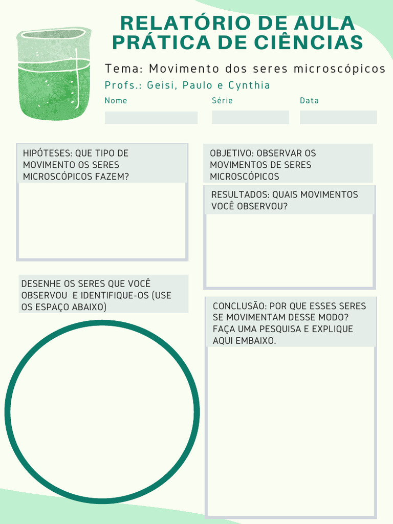 Aula Prática Movimento Dos Seres Microscópicos-1 | PDF