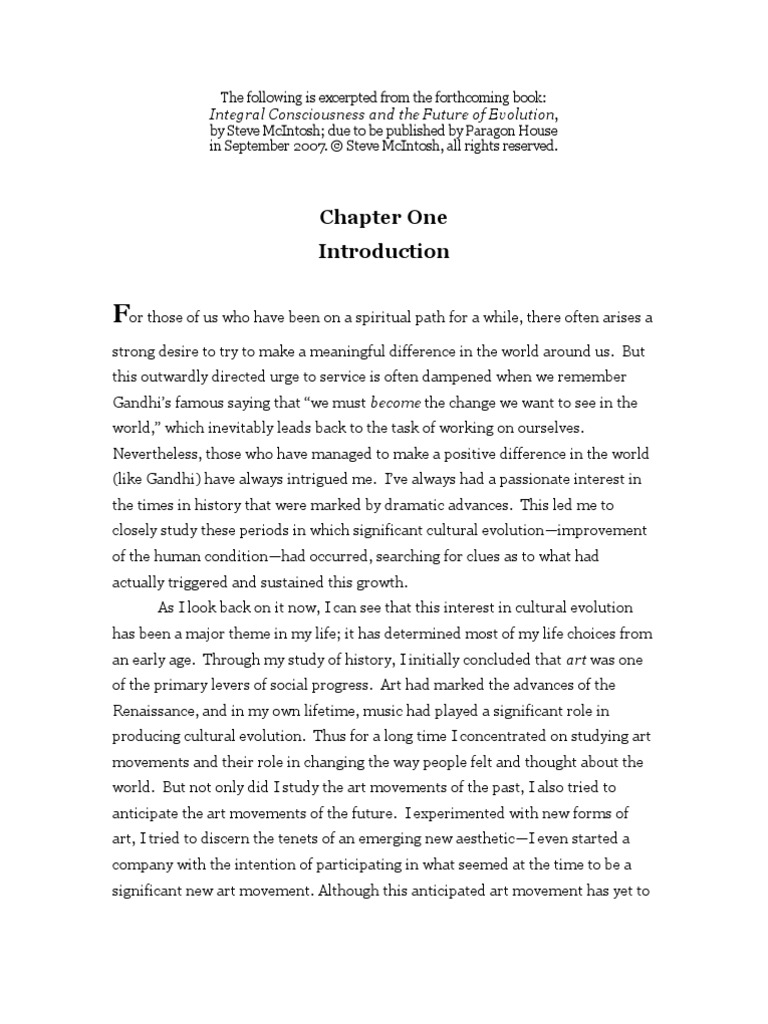 Chapter One: Integral Consciousness and The Future of Evolution | PDF ...
