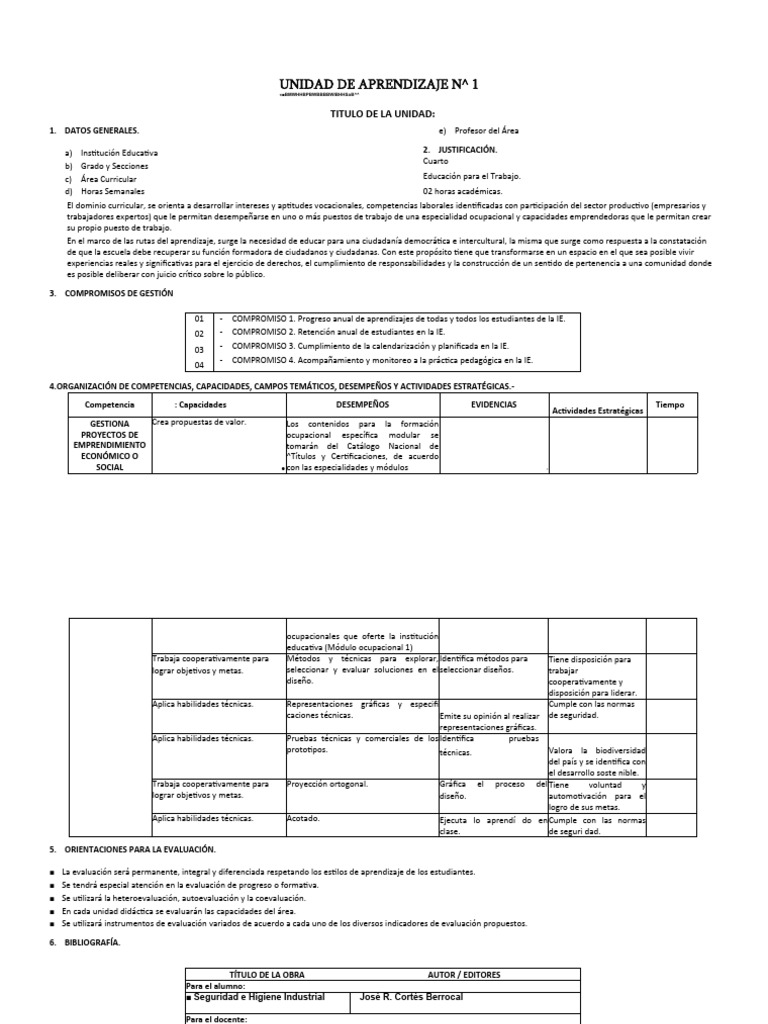 Unidades de Cuarto Grado | PDF | Evaluación | Maestros
