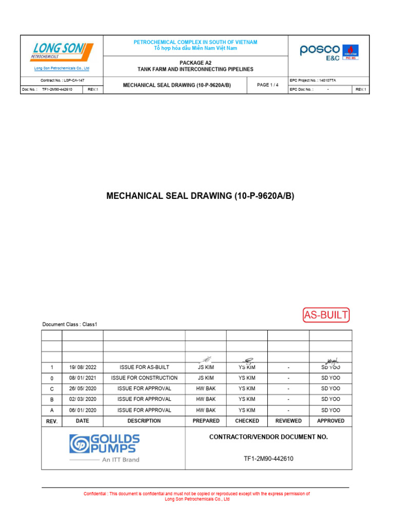 TF1 - 2M90 - 442610 - 1 - (10-P-9620AB) Mechanical Seal Drawing | PDF ...