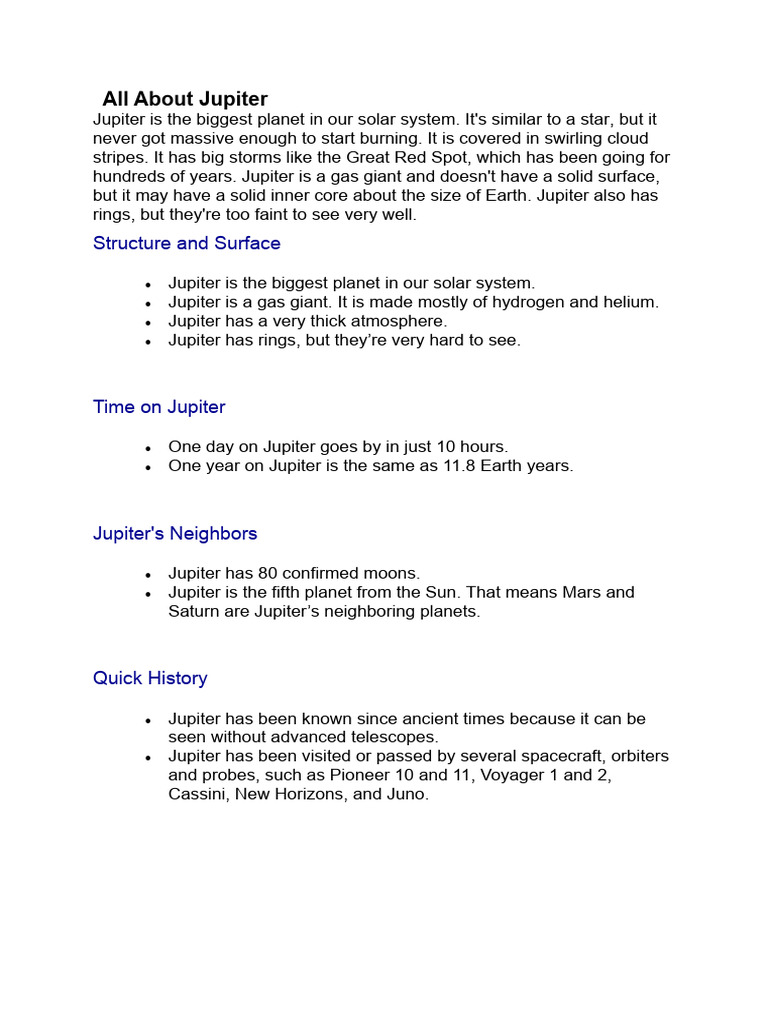 All About Jupiter | PDF