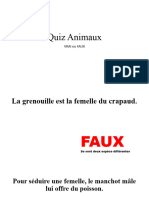 Quiz Animaux Vrai Faux