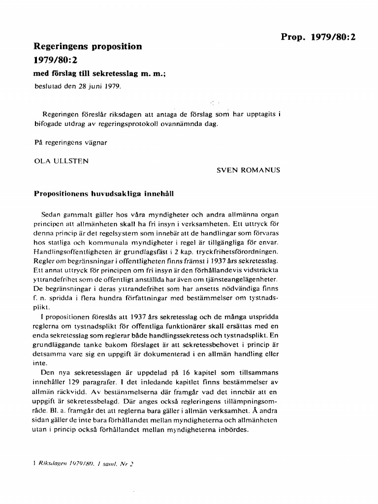 Prop 1979 80 2 med f rslag till sekretesslag m m ocr pdf