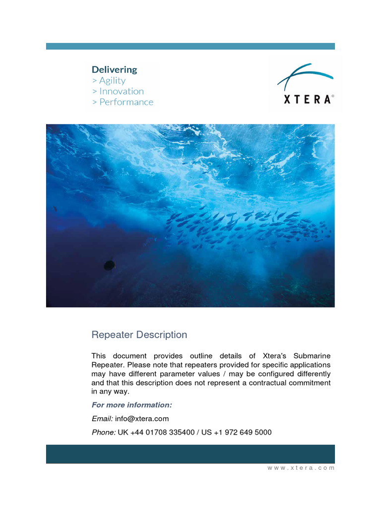 Xtera Repeater Datasheet 03 May 2018 1 | PDF | Electrical Engineering ...