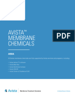 Avista Membrane Chemicals: All Avista Membrane Chemicals Are Fully Supported by Avista Services and Programs, Including