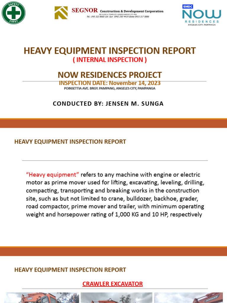 Heavy Equipment Safety Inspection - Nowr-Scdc | PDF | Heavy Equipment ...